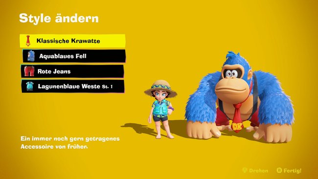 Outfits für Pauline und Donkey Kong.
