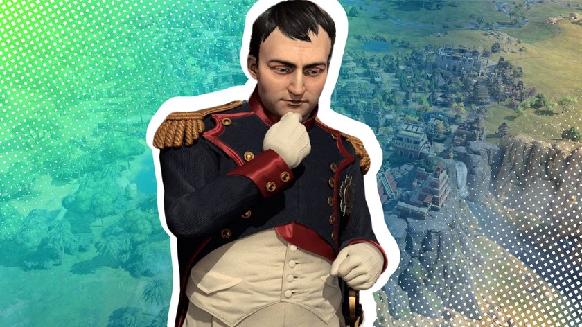 Napoleon aus Sid Meier’s Civilization 7 vor einem grünen Hintergrund.