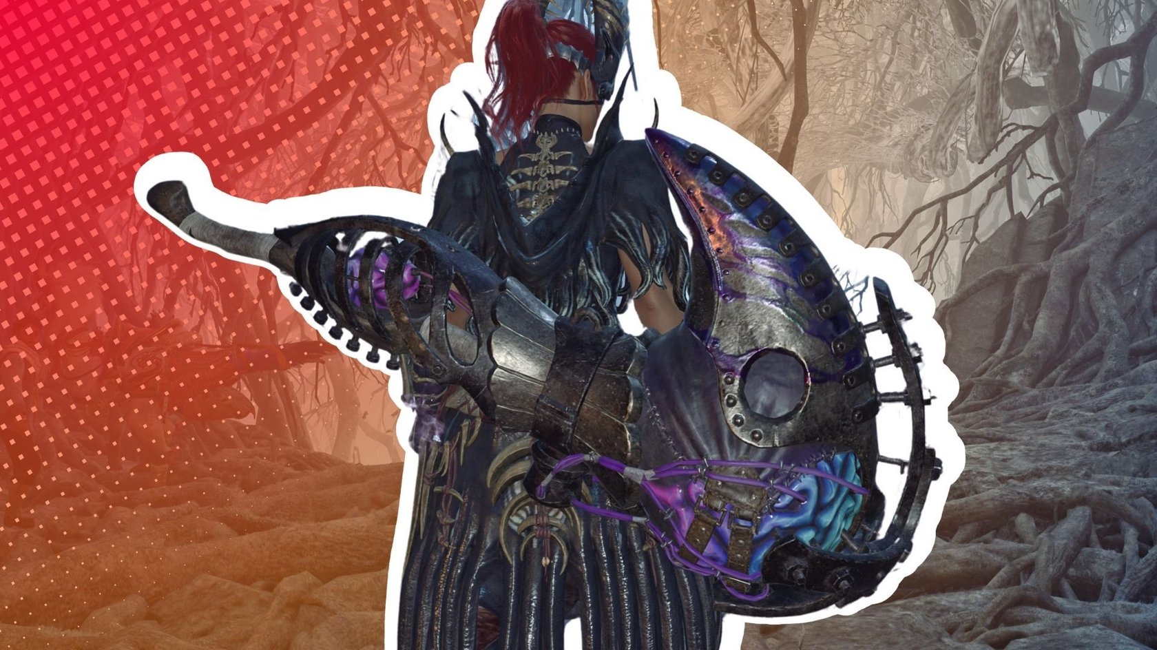 Ein Hammer auf dem Rücken des erstellten Hauptcharakters in Monster Hunter Wilds.