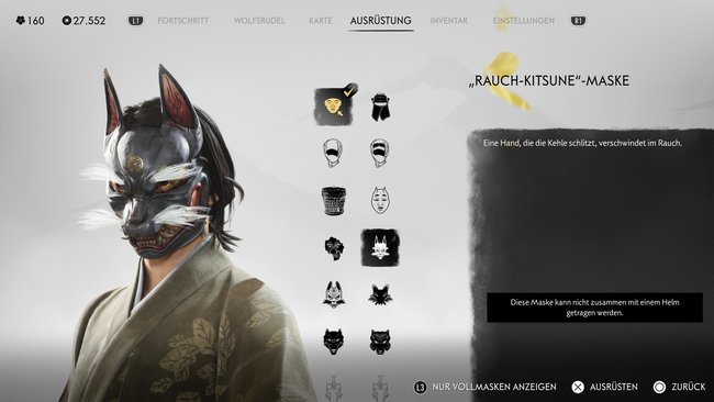"Rauch-Kitsune"-Maske