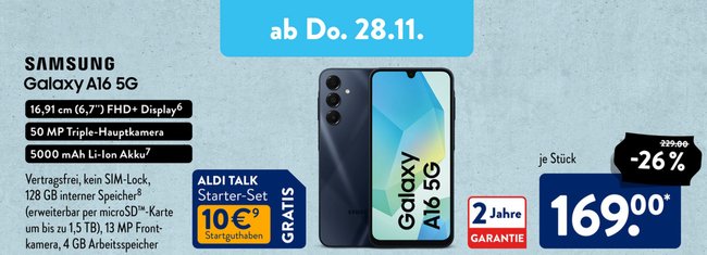 Samsung Galaxy A16 5G Aldi Süd Prospekt