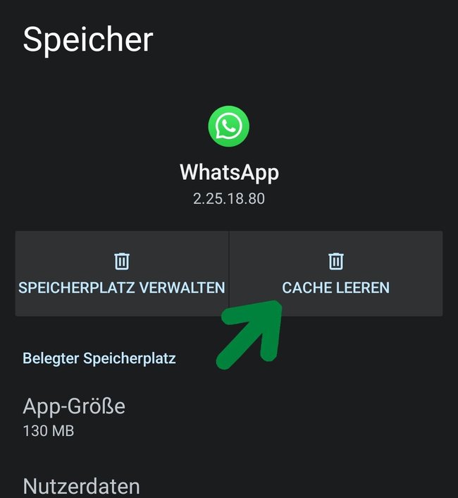 Hier könnt ihr bei Android den App-Cache von WhatsApp löschen