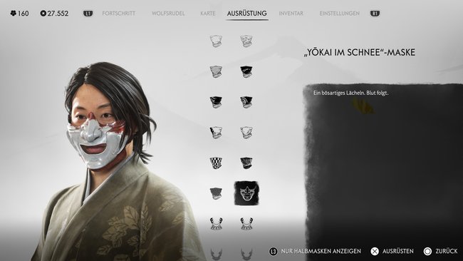 "Yokai im Schnee"-Maske