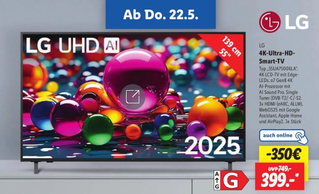 LG 55UA75006LA Lidl-Prospekt