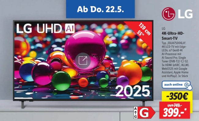 LG 55UA75006LA Lidl-Prospekt