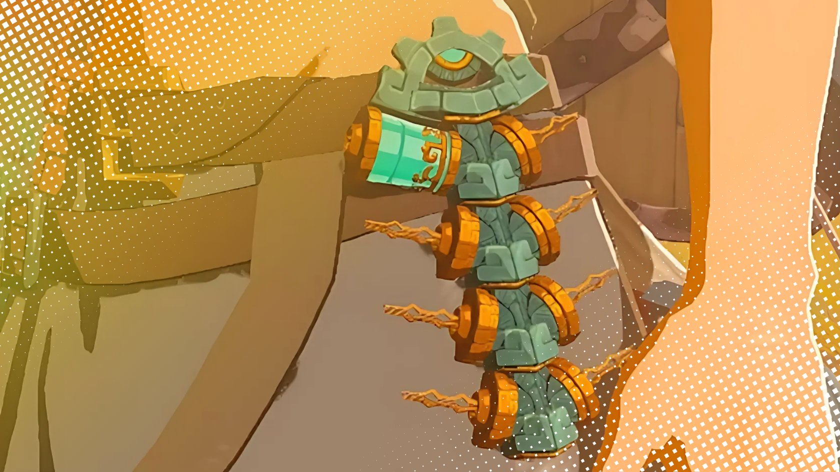 Eine Batterie am Gürtel von Link in Zelda: Tears of the Kingdom.