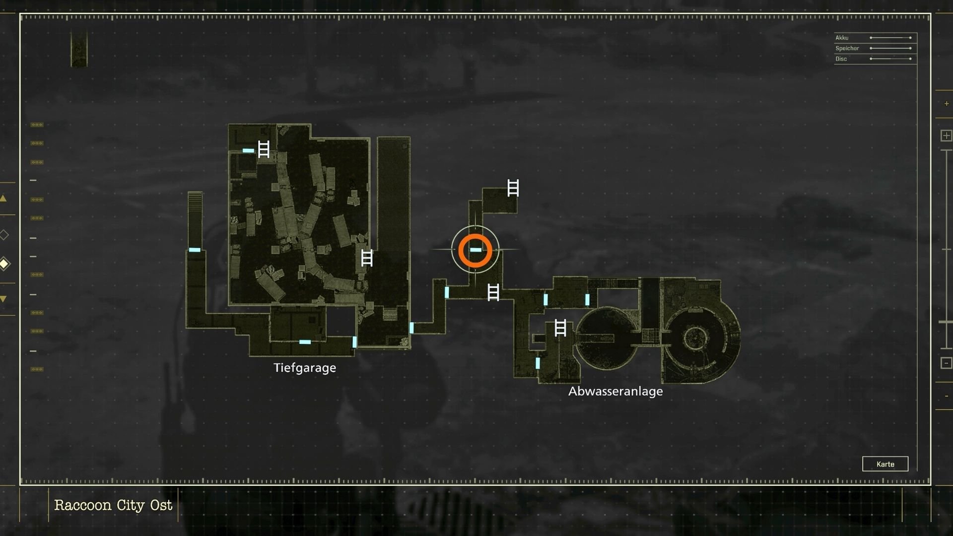 You can use the crank to open this optional door between the underground car park and the wastewater system.