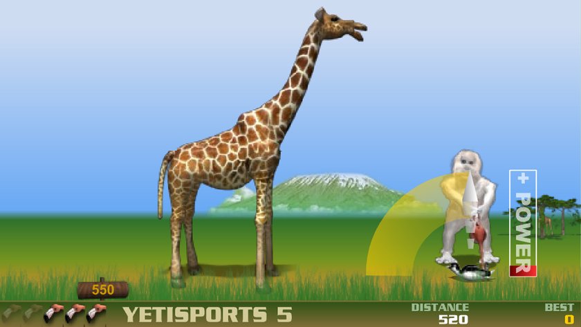 Screenshot des Spiels Yetisports 5: Flamingo Drive