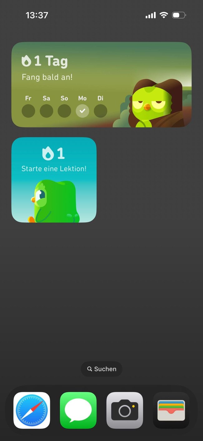 Duolingo-Widget auf dem iPhone.