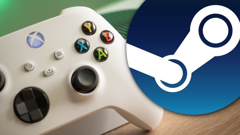 Der Xbox-Controller und das Steam-Logo.