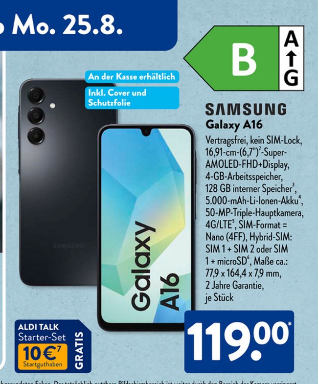 Samsung Galaxy A16 Aldi Prospekt
