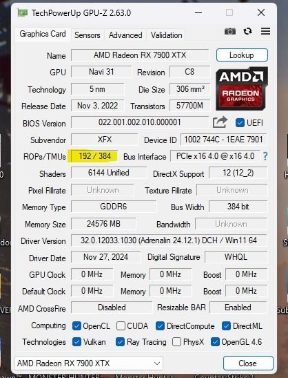 ROPs in GPU-Z