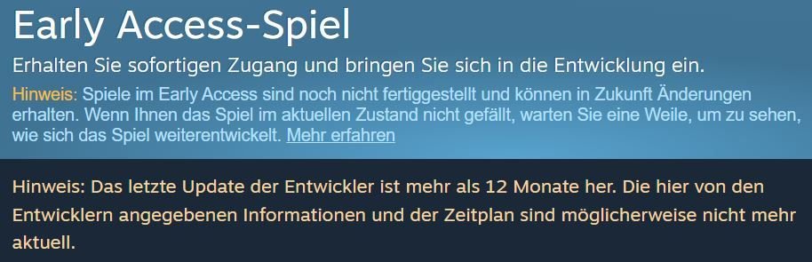 Ein Screenshot von einem Hinweis auf Steam