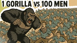 100 Männer gegen 1 Gorilla: Wer würde gewinnen?