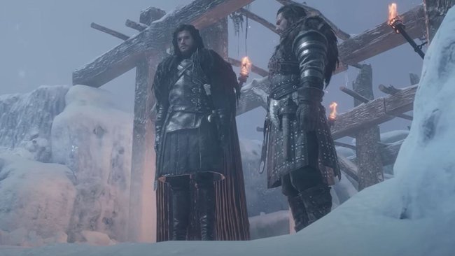 Screenshot von Game of Thrones: The Kingsroad mit Jon Snow auf der Mauer