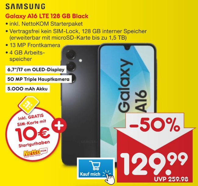 Samsung Galaxy A16 LTE Netto-Prospekt