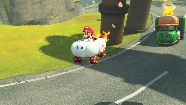 Mario Kart World: Mario im Wolkenwagen