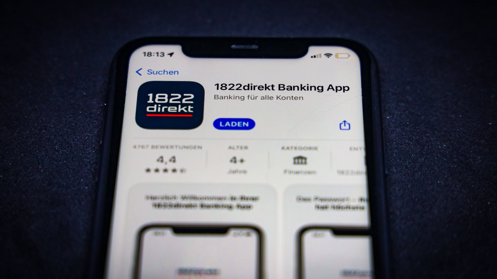 Smartphone mit 1822direkt-App