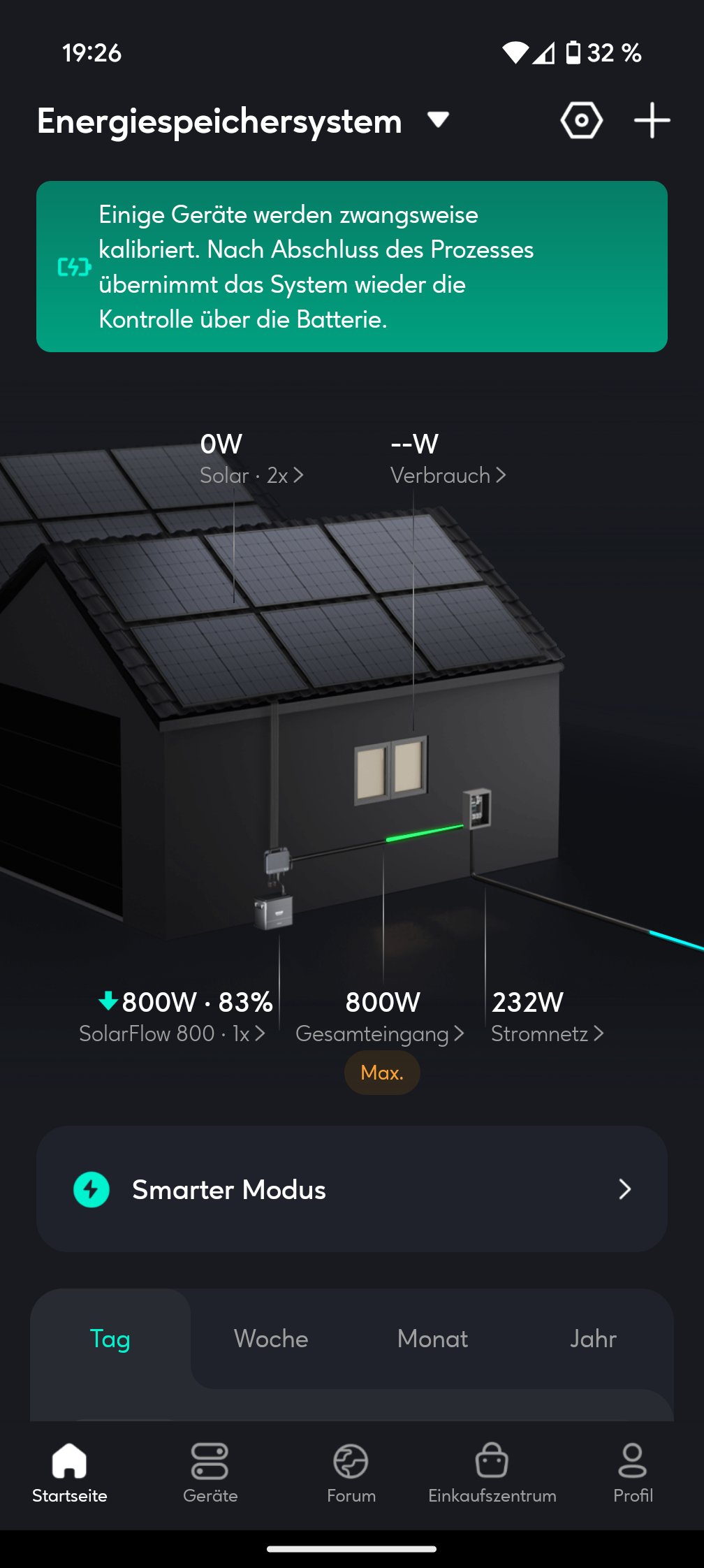 Zendure SolarFlow 800 Test GIGA Akku Kalibrierung