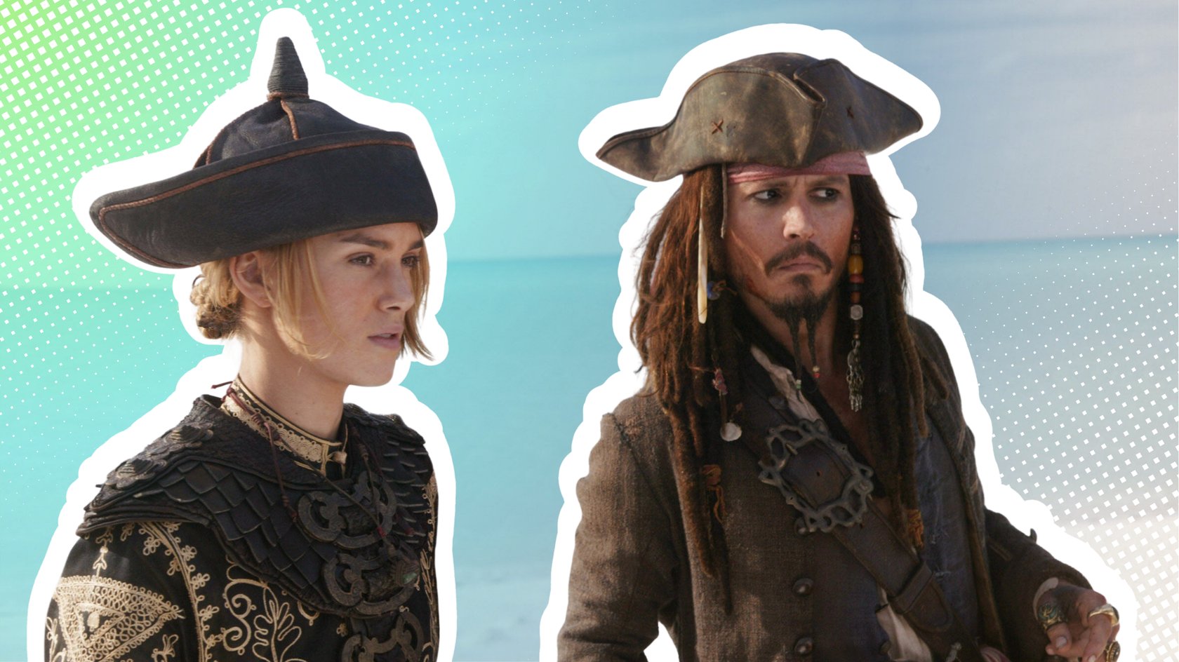 Elizabeth Swan (Keira Knightley) und Captain Jack Sparrow (Johnny Depp) in „Fluch der Karibik: Am Ende der Welt“.