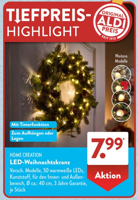 Aldi Sd verkauft LED-Weihnachtskranz verboten gnstig