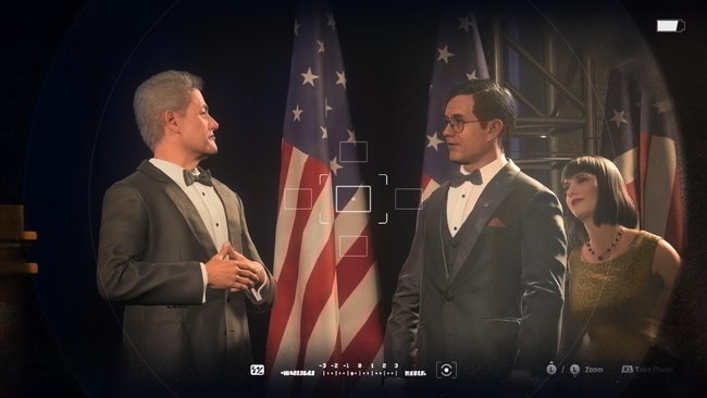 Screenshot aus Black Ops 6 auf der links Gouverneur Bill Clinton zu sehen ist und rechts ein zu infiltrierender Senator.