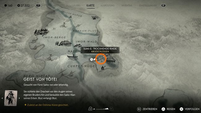 Fundort vom Sumi-e Trocknende Rinde