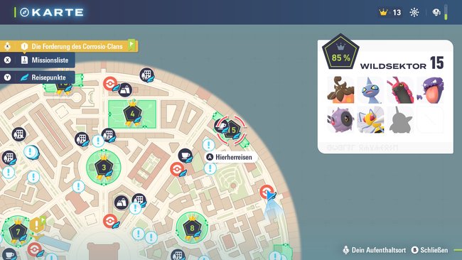 Alle Pokémon in Wildsektor 15.