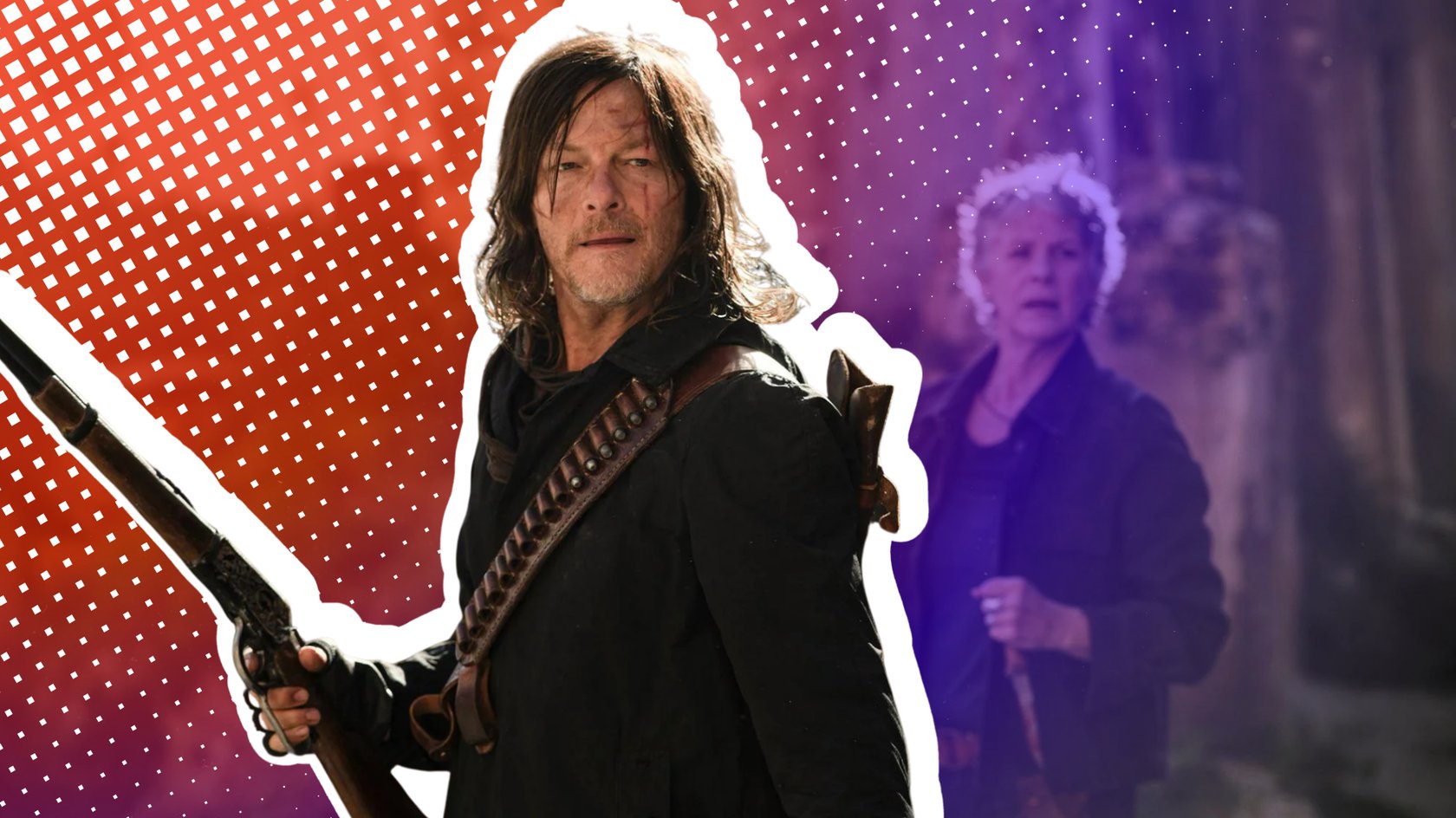 Norman Reedus und Melissa McBride als Daryl und Carol in The Walking Dead: Daryl Dixon.