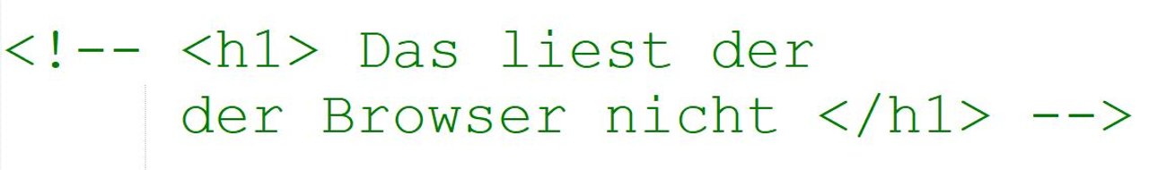HTML-Code auskommentieren - so geht's