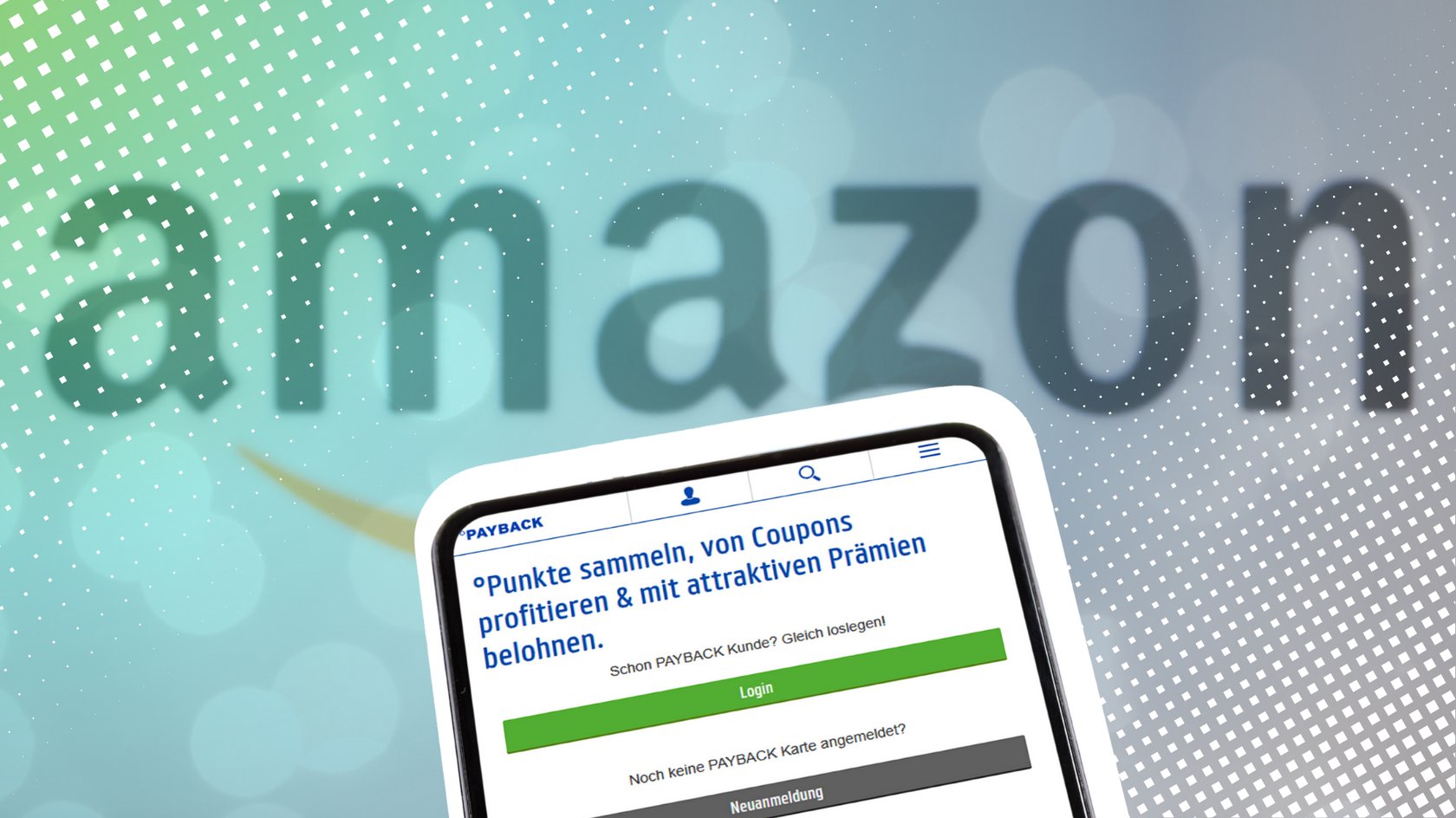 Amazon Logo und die Payback-App auf dem Smartphone