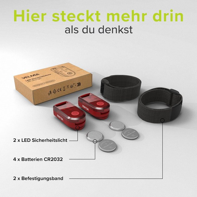 VELMIA Sicherheitslichter – Lieferumfang bei Amazon.