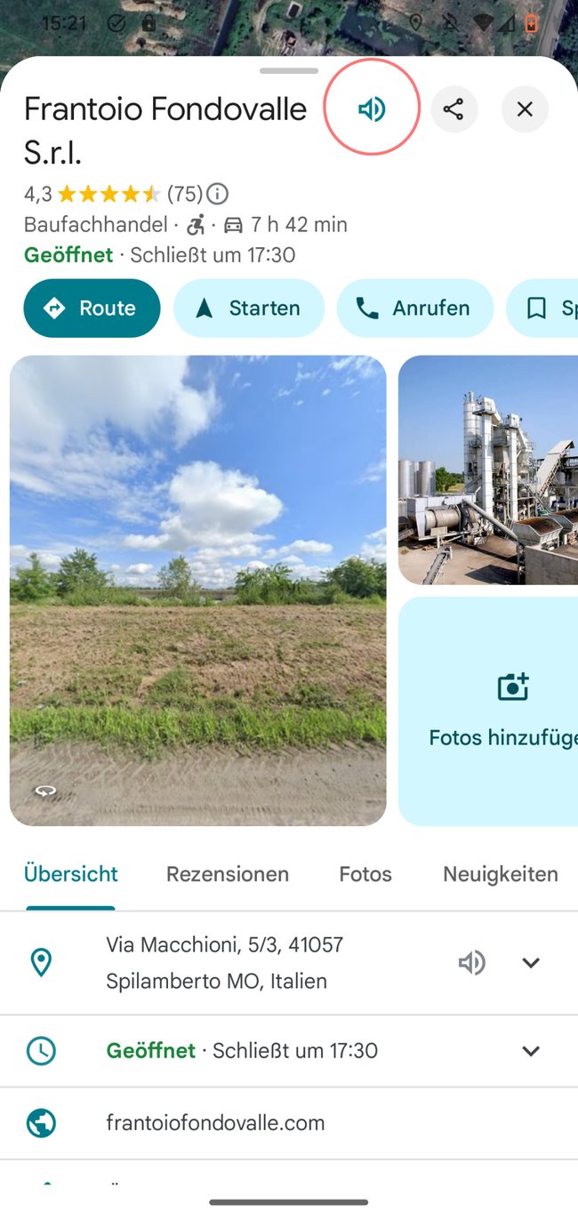 Ausschnitt aus Google Maps
