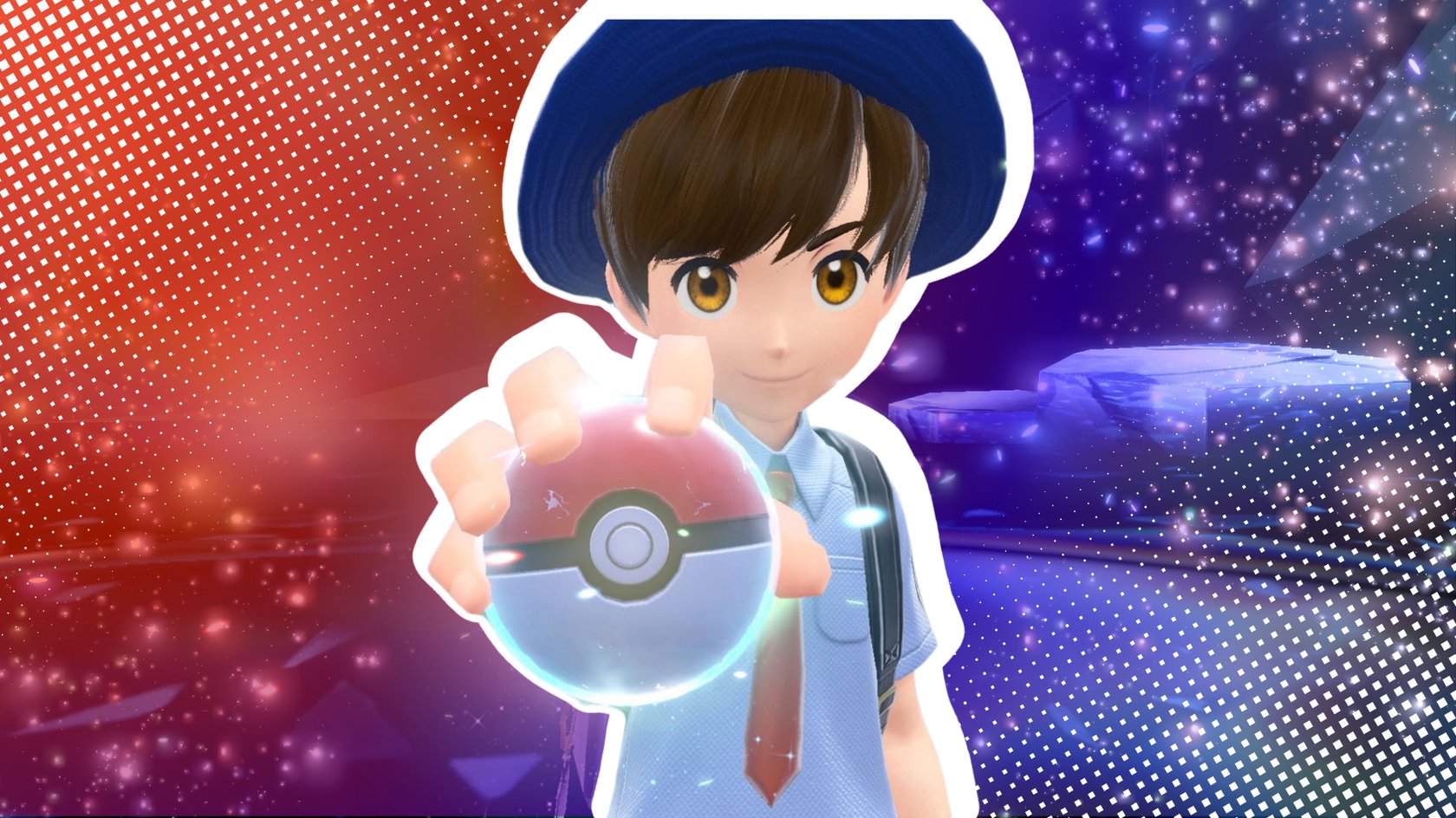 Charakter aus dem Spiel Pokemon Karmesin und Purpur.