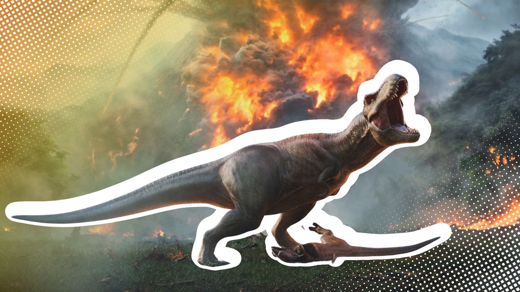 Tyrannosaurus rex im Kampf im Vorspann von Jurassic World Evolution 3