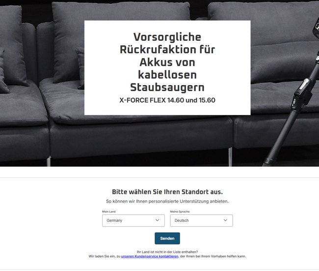 Staubsauger-Akku von Rowenta prüfen