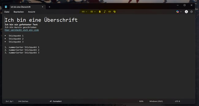 Neue Editor-Werkzeugleiste Windows 11