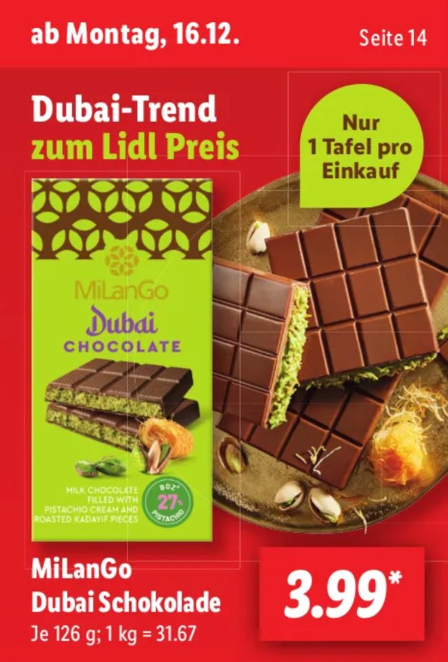 Lidl Dubai Schokolade Prospekt