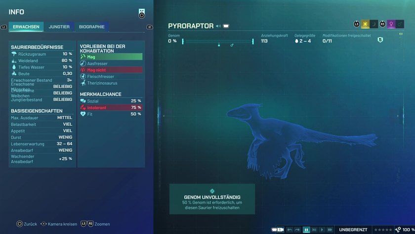 Infos zum Pyroraptor Fleischfresser-Dino in Jurassic World Evolution 3