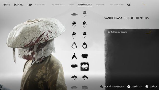 Sandogasa-Hut des Henkers