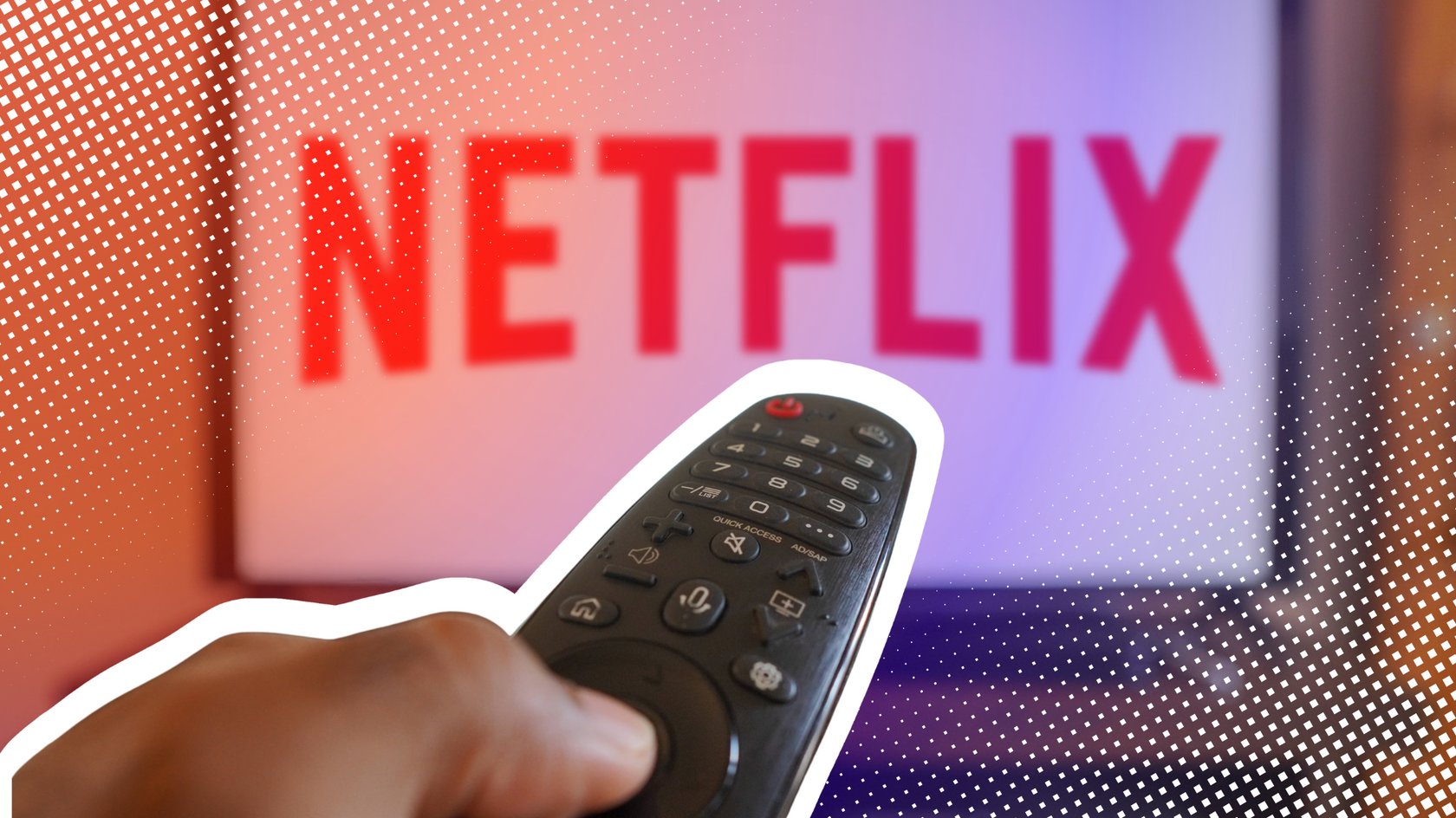 Das Netflix-Logo auf einem Fernseher.