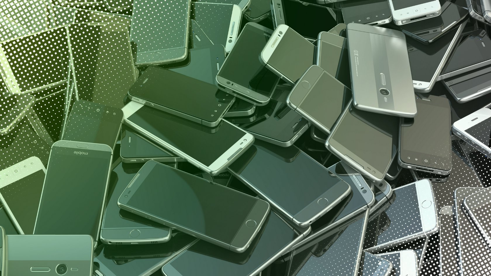 Alte Smartphones auf einem Haufen