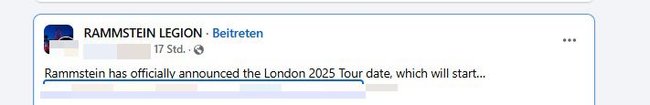 Rammstein Tour Fake News