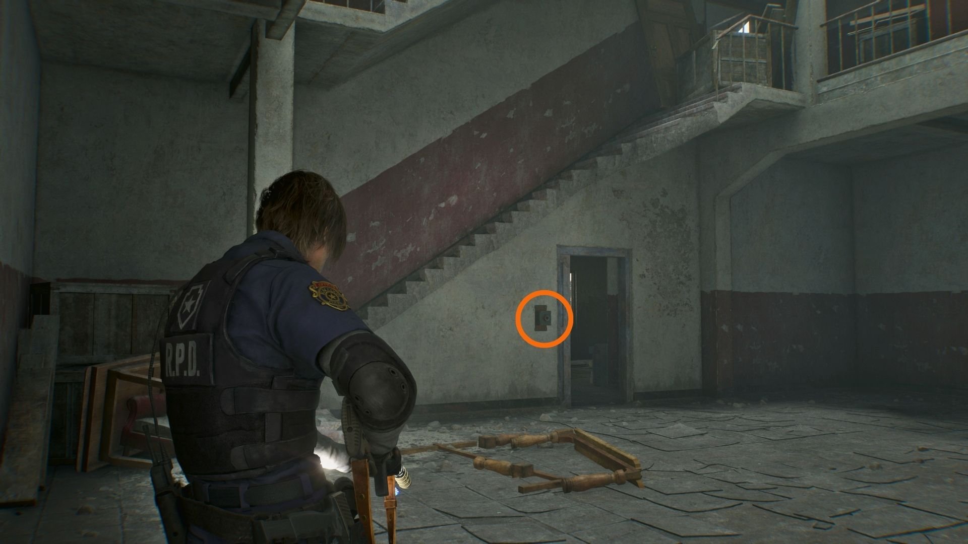 The crank breaks off after you use it to open the door in the stairwell.