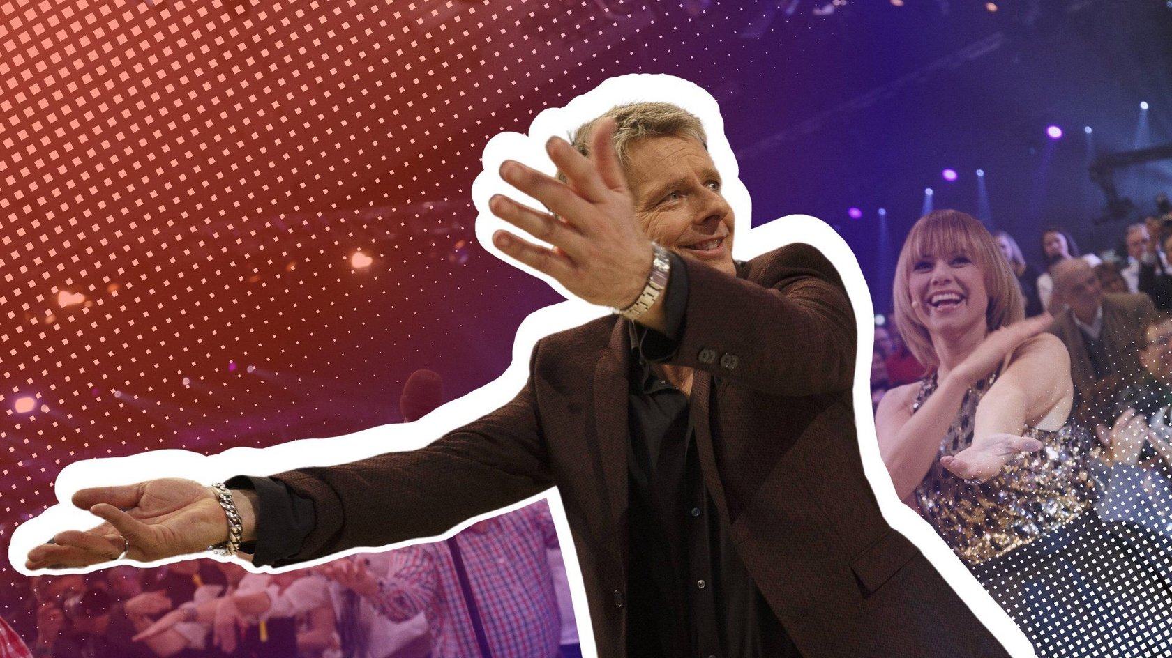 J&#x00F6;rg&#x20;Pilawa&#x20;tanzt&#x20;&#x201E;Macarena&#x201C;&#x20;mit&#x20;Francine&#x20;Jordi.