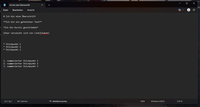 Editor Markdown Syntax