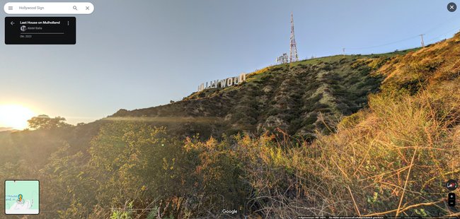 Das Hollywood Sign in Los Angeles auf Google Maps