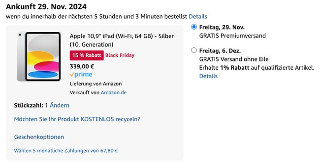 Amazon 1 Prozent iPad