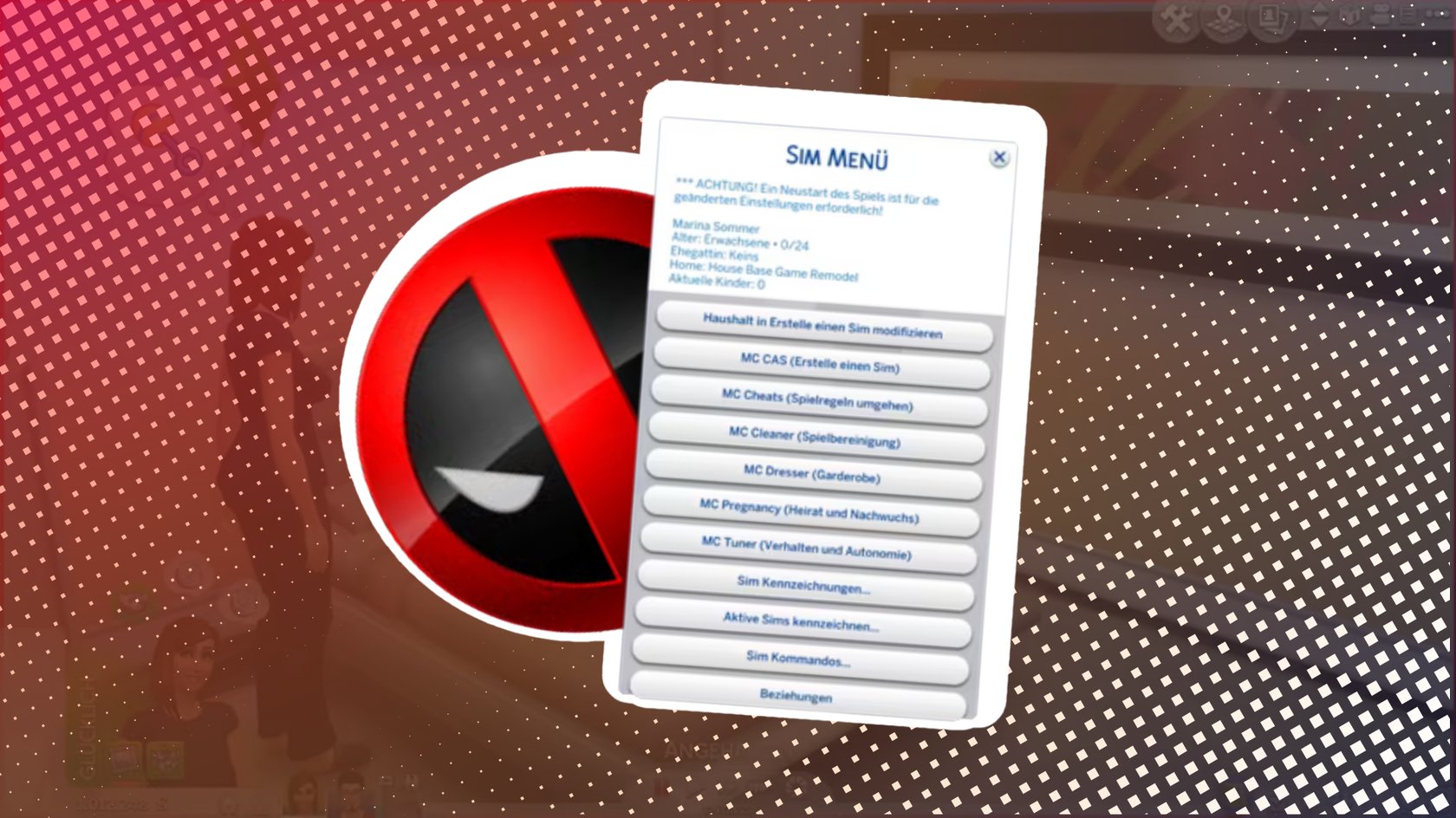 Das Logo von Deaderpool, Schöpfer von MC Command Center sowie das Cheat-Menü in Die Sims 4.