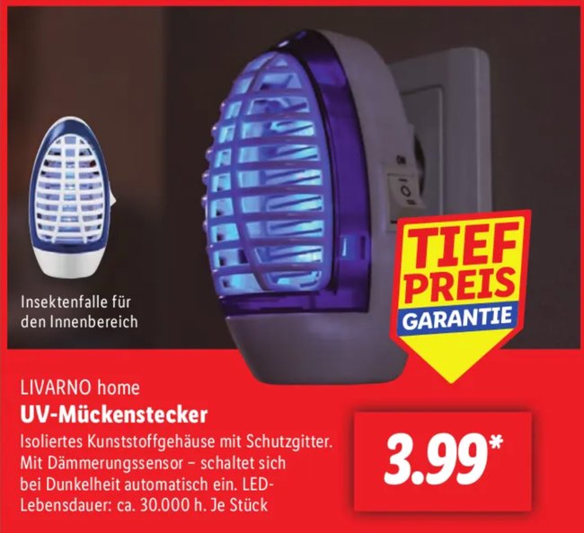 Livarno Home UV-Mückenstecker Lidl Prospekt